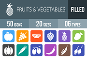 50 Fruits & Vegetables Filled Icons