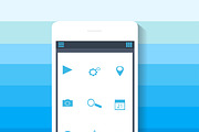 Smart phone icon blue theme