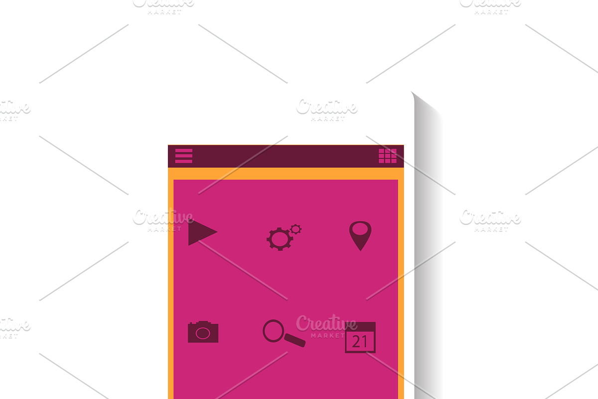 Smartphone icon pink theme in Graphics - product preview 8