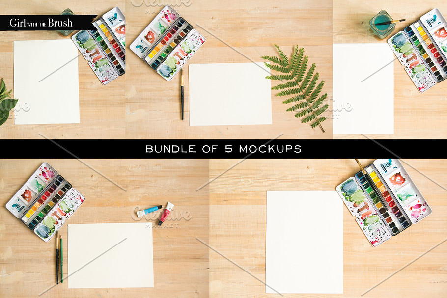 Watercolor Mockups Bundle in Mockup Templates - product preview 8