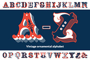 Vintage ornamental alphabet