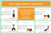 Yoga poses for beginners infographic