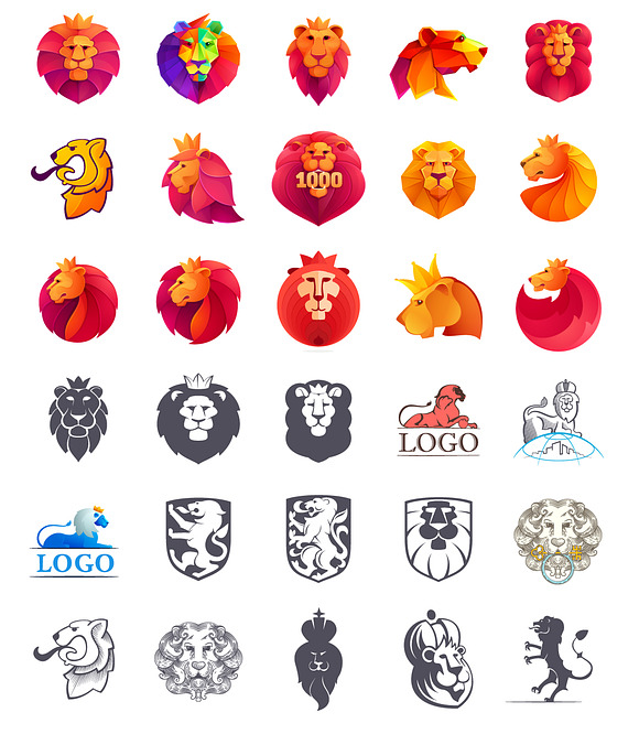 30 lion icons in Illustrations - product preview 1