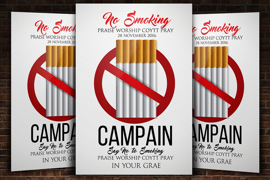 No Smoking Awareness Flyers in Flyer Templates - product preview 8