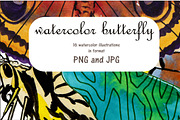 watercolor illustrations. butterfly.