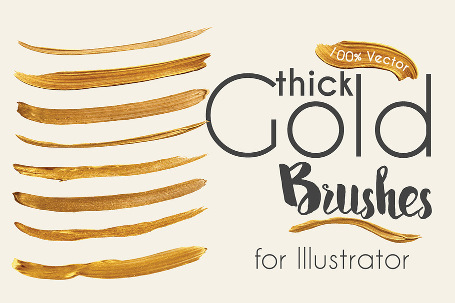 Gold Paint Brushes for Illustrator in Photoshop Brushes - product preview 8