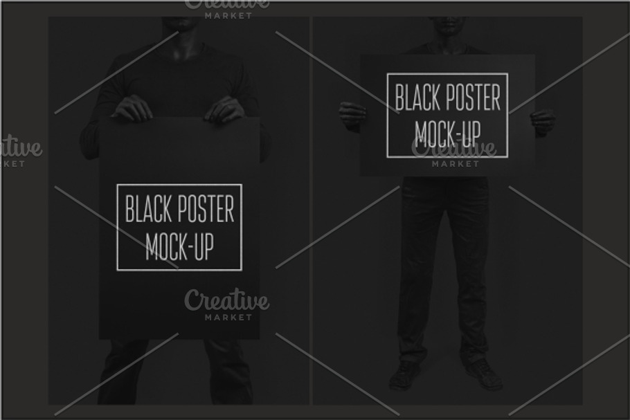 Black Poster Mock-Up in Product Mockups - product preview 8