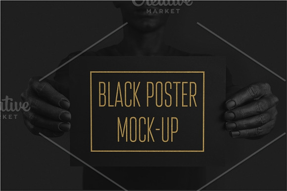 Black Poster Mock-Up in Product Mockups - product preview 2