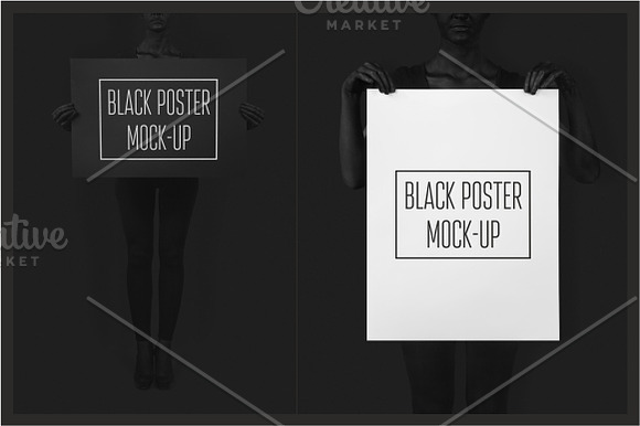 Black Poster Mock-Up in Product Mockups - product preview 4