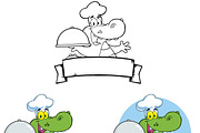 Chef Crocodile Banners Collection