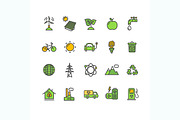 Ecology Colorful Outline Icon Set.