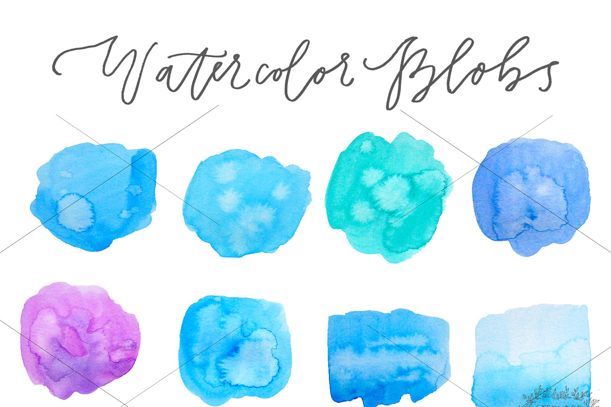 Watercolor Blobs (Pack of 8) in Graphics - product preview 8