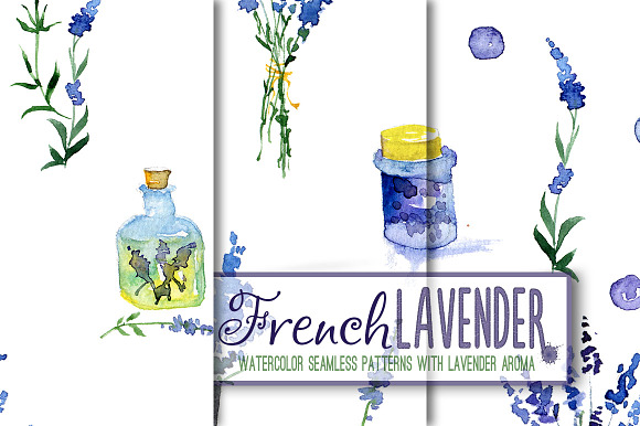 Watercolor Lavender Design Big Pack in Patterns - product preview 4