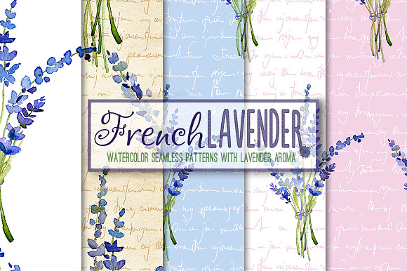 Watercolor Lavender Design Big Pack in Patterns - product preview 5