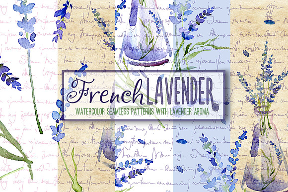 Watercolor Lavender Design Big Pack in Patterns - product preview 6