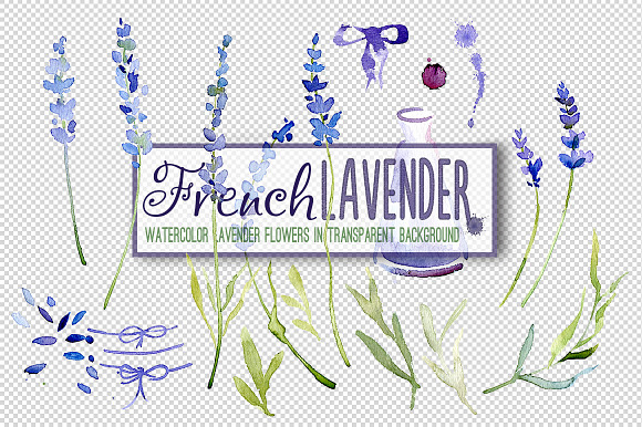Watercolor Lavender Design Big Pack in Patterns - product preview 7