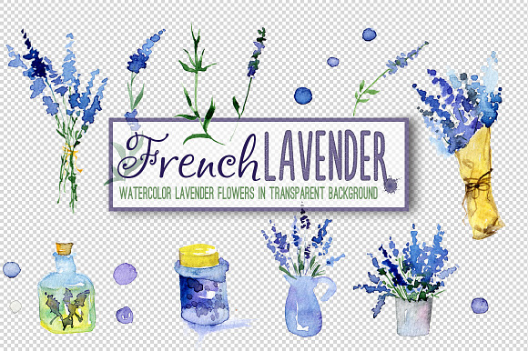 Watercolor Lavender Design Big Pack in Patterns - product preview 8