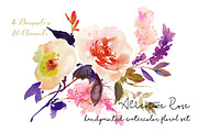 Albertine Rose-Watercolor Floral Set