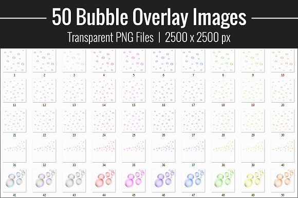 50 Bubble Overlay Photoshop Overlays in Photoshop Layer Styles - product preview 1