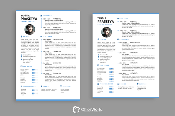 Clean Simple Resume / CV Ms Word in Resume Templates - product preview 2