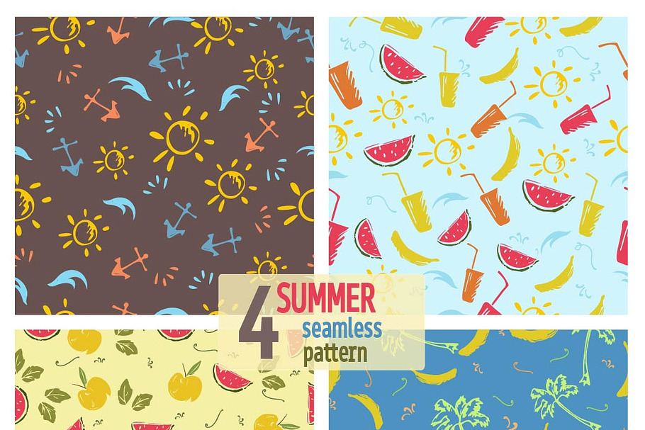 Summer Seamless Pattern Set