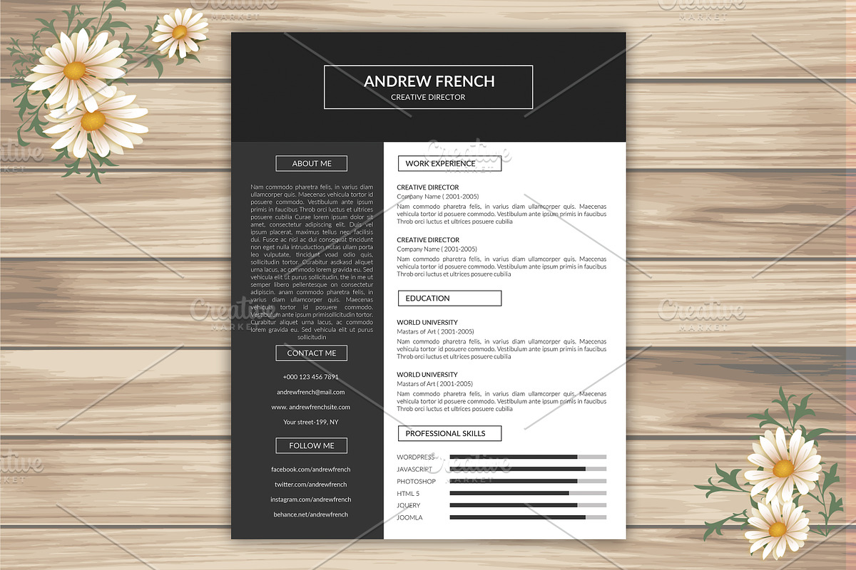 Resume Template | CV Template -V020 in Resume Templates - product preview 8