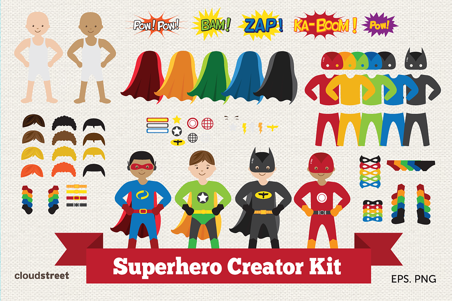 Superhero Creator Kit in Illustrations - product preview 8