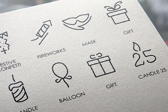 Birthday thinline icons in Happy Birthday Icons - product preview 4