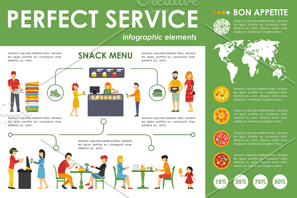 12 Pizzeria Flat Infographics in Presentation Templates - product preview 9