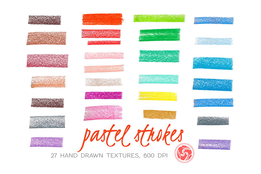 27 colored chalk strokes