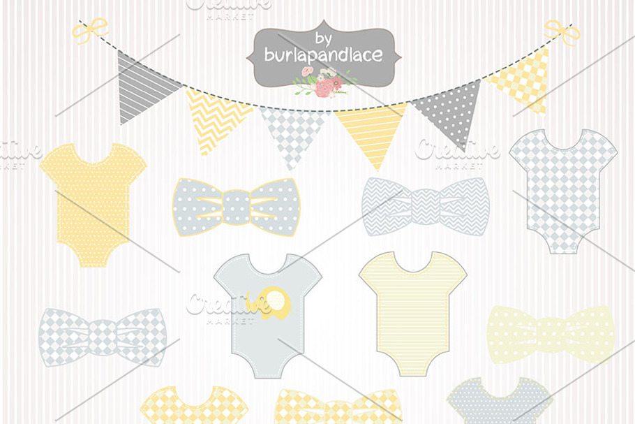 Baby boy yellow/grey clipart in Illustrations - product preview 8