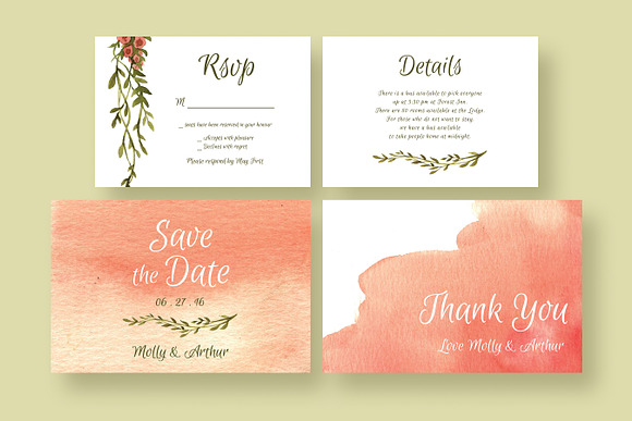 Floral Garland Wedding Suite in Wedding Templates - product preview 2