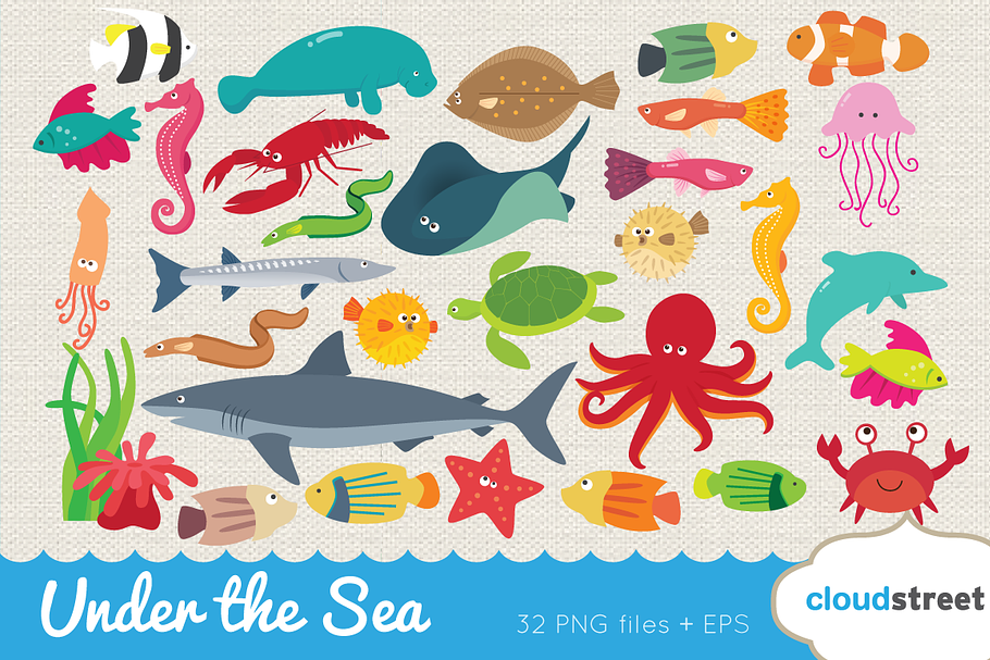 Under the Sea Clipart in Illustrations - product preview 8