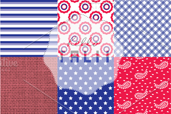 4th of July Picnic Digital Paper in Patterns - product preview 1