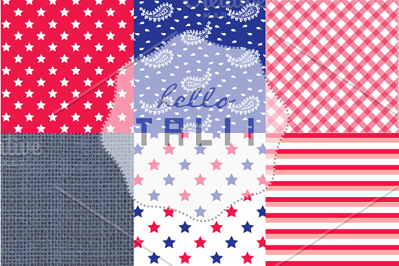4th of July Picnic Digital Paper in Patterns - product preview 2