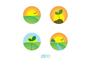 Ecology and nature vector logo set