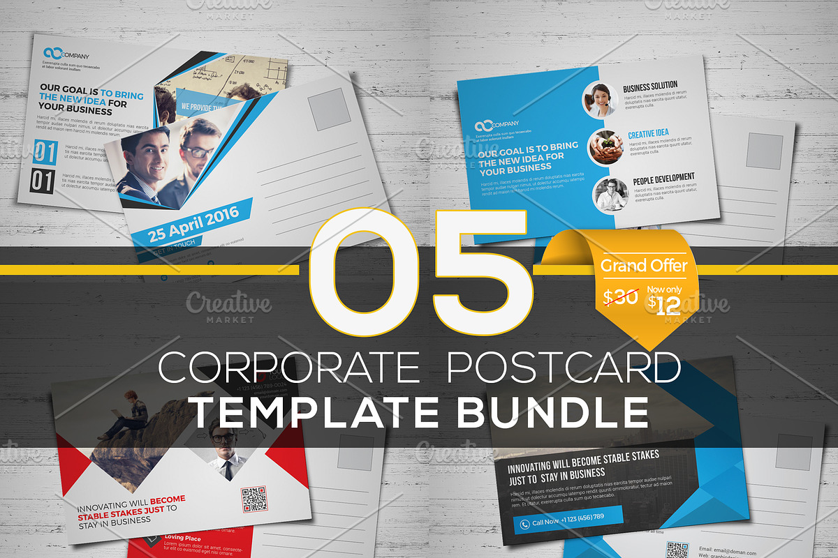 5 in 1 Postcard Template Bundle in Postcard Templates - product preview 8
