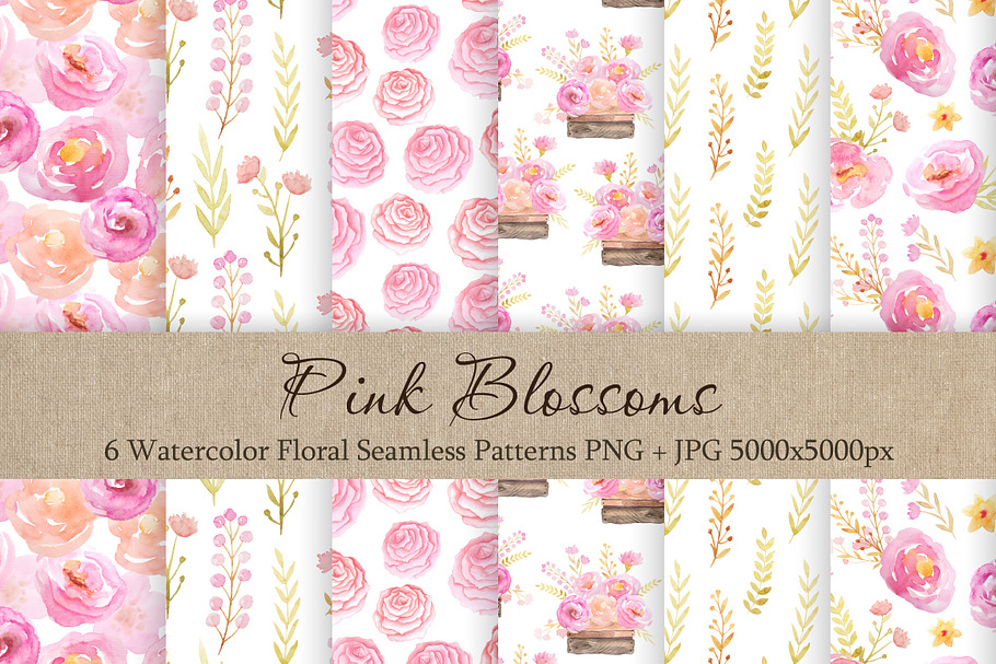 Watercolor Floral Patterns Vol.1 in Patterns - product preview 8