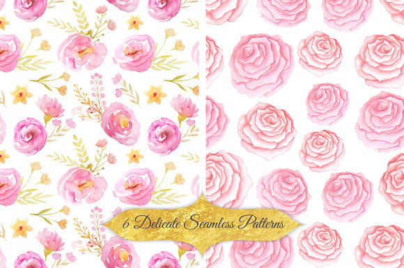 Watercolor Floral Patterns Vol.1 in Patterns - product preview 1