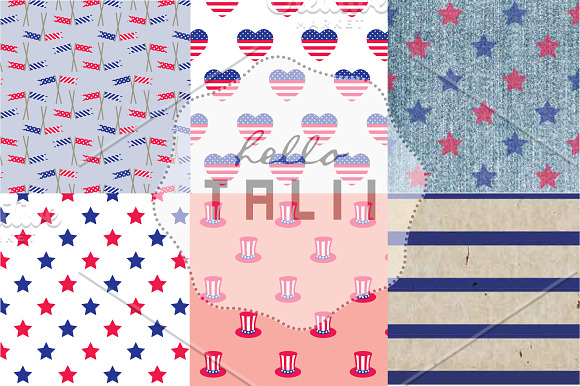 Happy Independence Day Digital Paper in Patterns - product preview 2