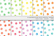 Watercolor Dots Spots Digital Paper