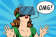 OMG emotions virtual reality girl