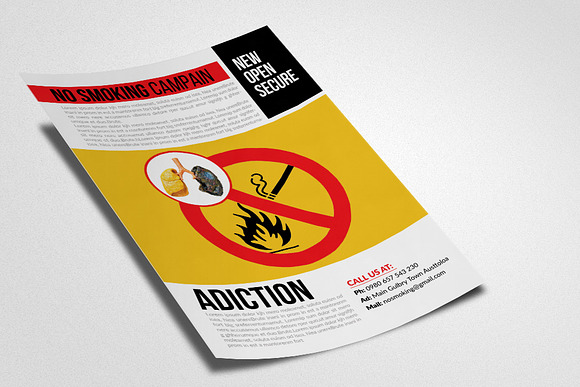 Say No to Smoking Flyer Template Ad in Flyer Templates - product preview 2