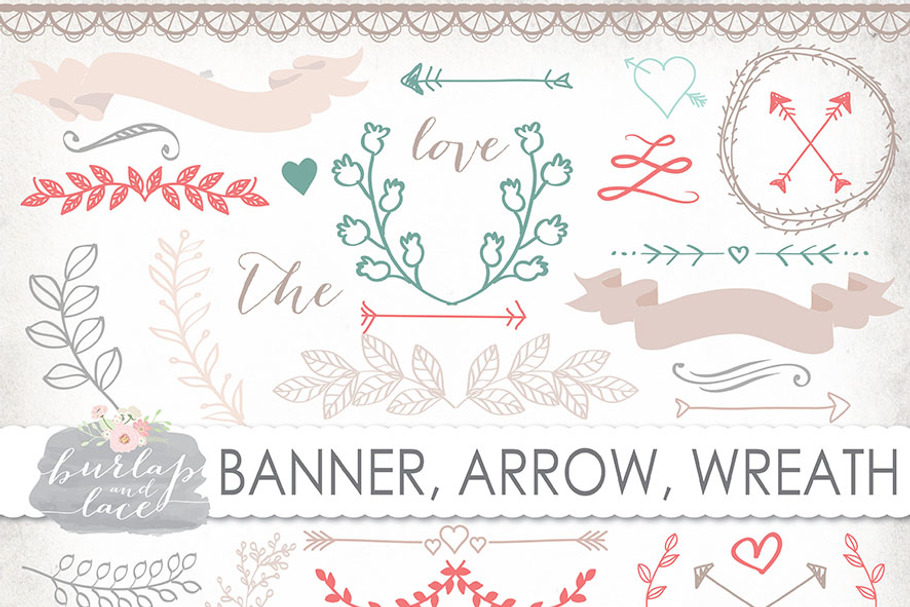 Vector laurel, arrow,wreath clipart in Illustrations - product preview 8