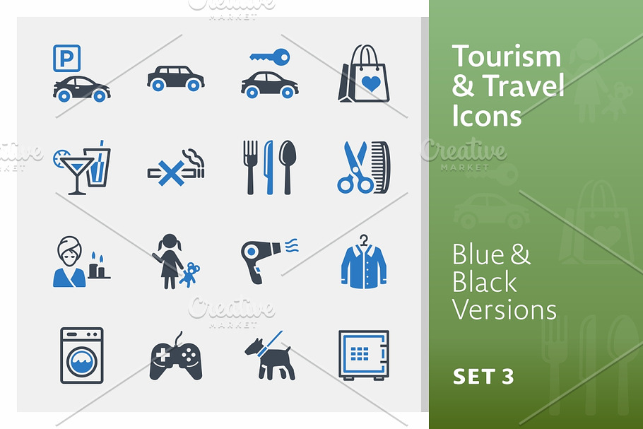 Tourism & Travel Icons Set 3 | Blue in Graphics - product preview 8