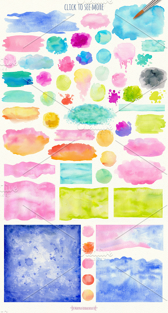 Hand Painted Watercolor Textures in Illustrations - product preview 1