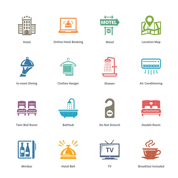 Tourism & Travel Icons 1 | Colored in Graphics - product preview 1