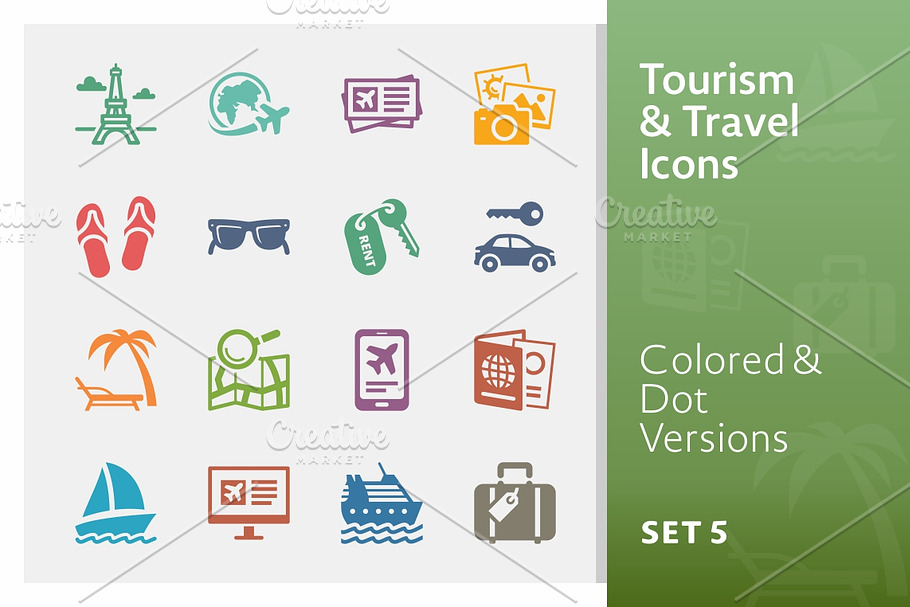 Tourism & Travel Icons 5 | Colored in Graphics - product preview 8