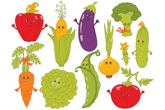 Garden Vegetable Set in Illustrations - product preview 1