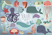 Cute Sea Life Design Elements